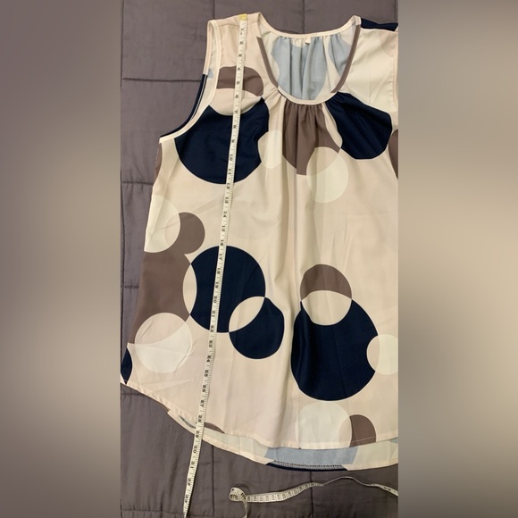 Sleeveless Polka Dot Camisole in Cream, Navy & Taupe - Picture 4 of 6